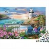 Puzzles pour Adultes 1000 pièces Phare de la mer - Paysage|A368 Puzzle Gradient Puzzle Difficile et Défi Jouet éducatif Anti-