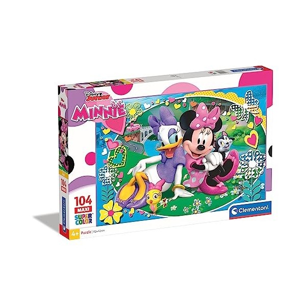 Clementoni - 23708 - Supercolor Puzzle - Minnie Happy Helpers - 104 Maxi Pièces - Disney