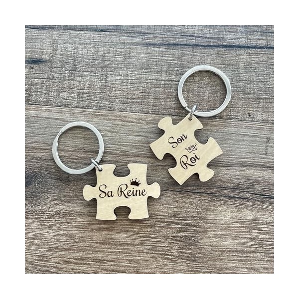2 Porte-clés Chat Puzzle En Acier Inoxydable - Forme Cœur Quand Réunis - Cadeau BFF, Couple, Amitié - Longueur 7.5 Cm