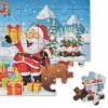 Puzzle de Noël en bois pour enfants - 60 pièces - Dans une boîte métallique - Pour anniversaire denfant - Saison de lAvent