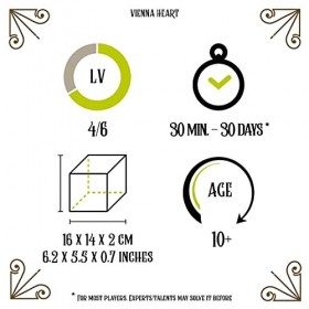 Logica Jeux Art. Cœur de Vienne - Casse-tête en métal - Difficulté 4/6 Extrême - Série Voyageurs