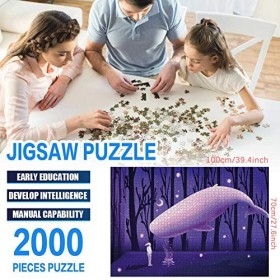 Puzzle 2000 Pièces Puzzle Adulte Baleine Violette Épaisseur 2 Mm Rawdah 2000 Pcs Adult and Ahildrens Intellectual Developmen