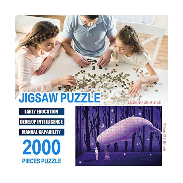 Puzzle 2000 Pièces Puzzle Adulte Baleine Violette Épaisseur 2 Mm Rawdah 2000 Pcs Adult and Ahildrens Intellectual Developmen