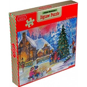 Tinsel Town Puzzle de Noël de 1000 pièces - 73 x 48 cm - Paysage des merveilles dhiver