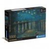 Clementoni- Museum Collection Van Gogh, Starry Night Over The Rhone-1000 Pièces-Puzzle, Divertissement pour Adultes-Fabriqué 