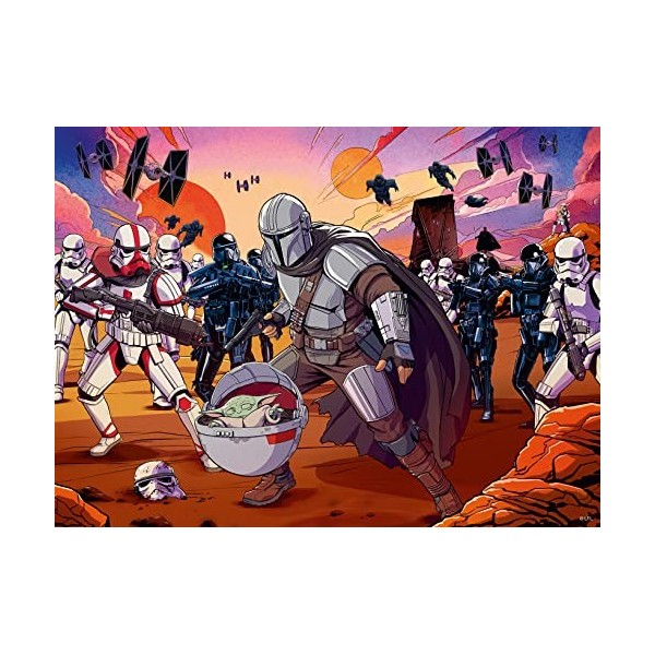 Ravensburger - Puzzle Enfant - Puzzle 200 p XXL - La confrontation / Star Wars The Mandalorian - Dès 8 ans -13278