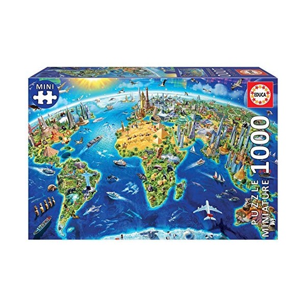 Educa - Puzzle de 1000 pièces pour Adultes | Symboles du Monde. Serie Miniature. Comprend Fix Puzzle Tail pour laccrocher Un