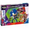Ravensburger - Puzzle pour enfants - 3x49 pièces - Les aventures de Sonic - Dès 5 ans - Puzzle de qualité supérieure - 3 post
