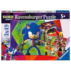 Ravensburger - Puzzle pour enfants - 3x49 pièces - Les aventures de Sonic - Dès 5 ans - Puzzle de qualité supérieure - 3 post