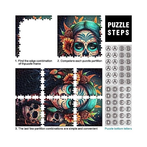 Fiesta de Los Muertos Puzzles Puzzles en Carton 1000 pièces Puzzles pour Adultes et Enfants à partir de 12 Ans Puzzle Toy Jeu