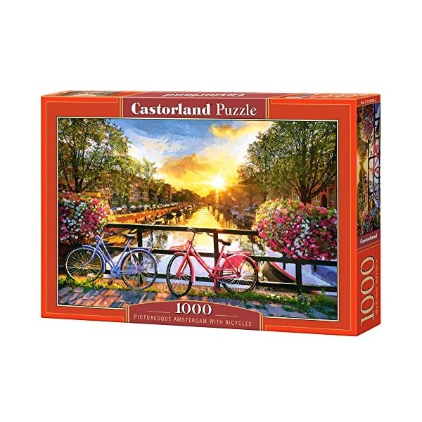 Castorland- Puzzle 1000 pièces : Amsterdam en vélo, C-104536-2