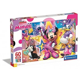 Clementoni Mickey & Friends Minnie Mouse Clementoni-26443-Supercolor Collection Happy Helpers-60 Maxi pièces, 26443, Multicol