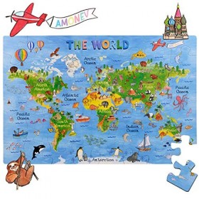Amonev- Puzzle, 0714573399583, Motif Carte du Monde