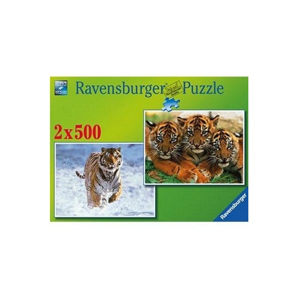 Puzzle 2 x 500 pièces - Tigres