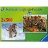 Puzzle 2 x 500 pièces - Tigres