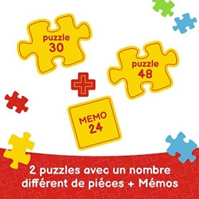 Trefl-90791 Fireman Sam, 2 x Puzzle + mémos, pour Enfants à partir de 3 Ans, TR90791, Pompiers en Action