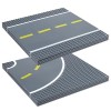 Strictly Briks - Lot de 4 plaques de Base recourbées - pour Construire des Routes/Villages/parkings - Compatible avec Toutes 