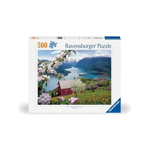 Ravensburger 12000208-Idylle scandinave 500 pièces pour Adultes et Enfants à partir de 10 Ans-Puzzle de Paysage norvégien, 12