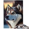 Puzzles pour Adultes et Enfants Husky Dog Snow Jigsaw Puzzles pour Adultes 1000 pièces Puzzles en Carton pour Adultes et Enfa