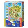 Castorland E-180 Carte dAllemagne Puzzle 120 + 28 Pièces -Couleur Aléatoires