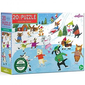 eeBoo - Puzzle 20 pcs - Skating Dogs - EPZDOG