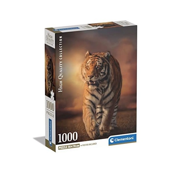 Clementoni Collection Tiger-1000 Pièces-Puzzle, Divertissement pour Adultes-Fabriqué en Italie, 39773