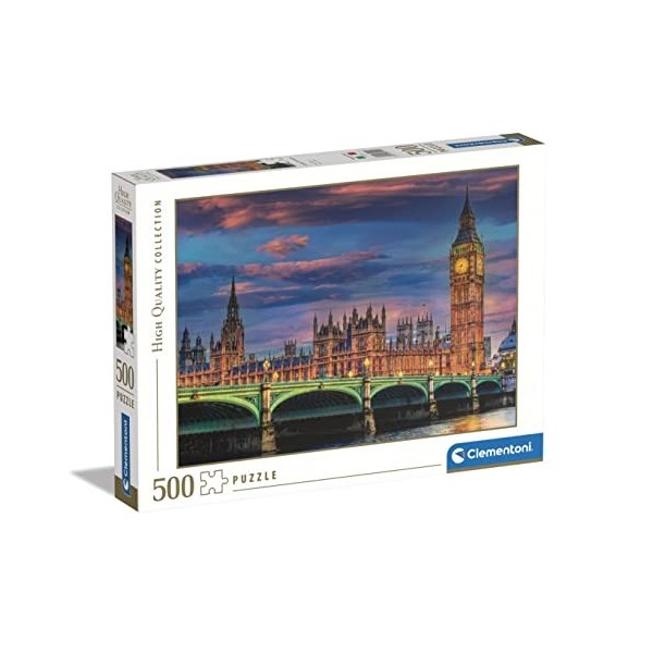 Clementoni- Puzzle El Parlamento de Londres 500pzs Does Not Apply Collection The London Parliament 500 pièces, Ville 500-fabr