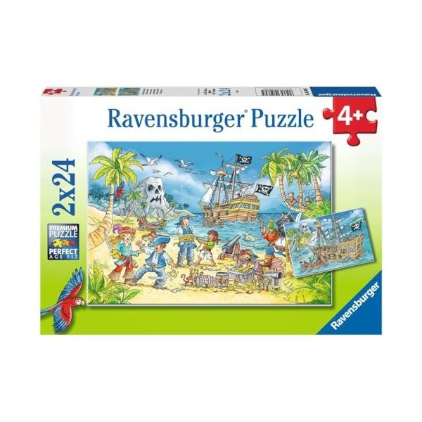 Ravensburger 05089 05089 Puzzle pour Enfant LÎle aventureuse Jaune 2 x 24 pièces