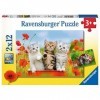 Ravensburger - Puzzle Enfant - Puzzles 2x12 p - La découverte des chats - Dès 3 ans - 07626