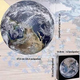 Wifehelper Puzzle 1000 Pièces pour Adultes Puzzle Terre Ronde en Papier Défi sans Fin Puzzles Haute Résolution