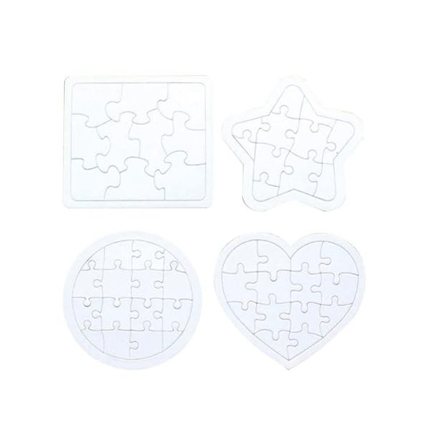 Alipis 4 Pièces Puzzles De Sublimation Puzzle Blanc Puzzles en Papier Jouets De Puzzle Plateau De Puzzle Inachevé Ébauches De