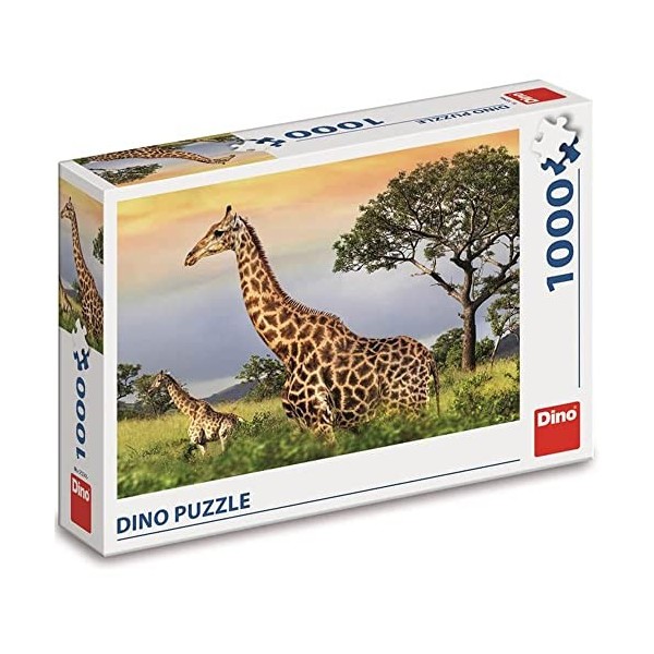 dino Puzzle 1000 pièces : Famille Girafe