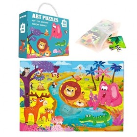 Générique Puzzles danimaux pour Enfants - Puzzles pour Enfants dâge préscolaire - avec Sac à Fermeture éclair Version avanc