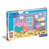 Clementoni Peppa Pig Supercolor Pig-60 maxi pièces, 3 ans enfant, puzzle dessin animé-fabriqué en Italie, 26438, Sans Couleur