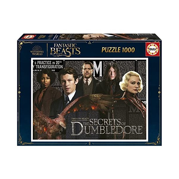 Educa - Puzzle Fantastic Beasts | Puzzle pour Adultes de 1000 pièces. Taille assemblée : 68 x 48 cm. Inclut la Colle Fix Puzz