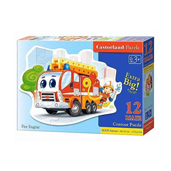 Castorland - B-120109 - Puzzle - Maxi - Camion de Pompier - 12 Pièces