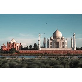 Puzzles pour Adultes 120 Pièces, Inde - Taj Mahal Adulte Enfants Jouet Éducatif Intellectif DIY Objets de Collection Décorati