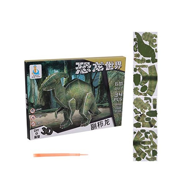 ibasenice 1 Ensemble 39 Puzzle Dinosaure Puzzles De Dinosaures en 3D Puzzles De Bricolage Jouet Trieur De Forme De Dinosaure 