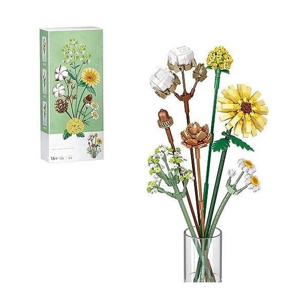 Kit De Fleurs Artificielles En Blocs De Construction - DIY Décoration, Cadeau Saint-Valentin Créatif