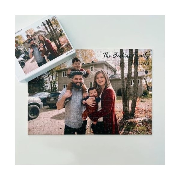 Puzzle personnalisé à partir de photos – Casse-tête personnalisé à partir de photos – 300/500/1 000 pièces pour adultes, adolescents, enfants, famille – Cadeaux d'anniversaire personnalisés (vertical