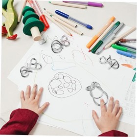 Toyvian 2 Ensembles Débloquer des Jouets Cerveau Jouet Casse-tête à 9 Fils Fil De Défi IQ Anneau De Puzzles Dintelligence Sc