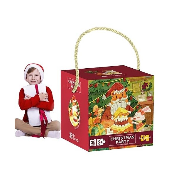 Moslalo Puzzle Jouet de Noël | Puzzles de Noël pour Les de 4 à 10 Ans | Jouet éducatif dapprentissage pour Centre déducatio