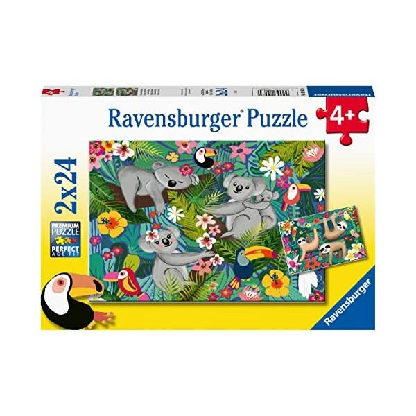 Ravensburger - Puzzle Enfant - Puzzles 2x24 p - Koalas et paresseux - Dès 4 ans - 05183