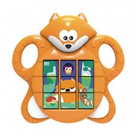 Infini Fun renard comme cadre, 3 images reconstruire par rotation, jeu de puzzle pour bébés et enfants - Orange