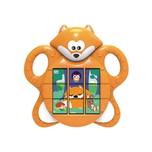 Infini Fun renard comme cadre, 3 images reconstruire par rotation, jeu de puzzle pour bébés et enfants - Orange