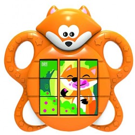 Infini Fun renard comme cadre, 3 images reconstruire par rotation, jeu de puzzle pour bébés et enfants - Orange
