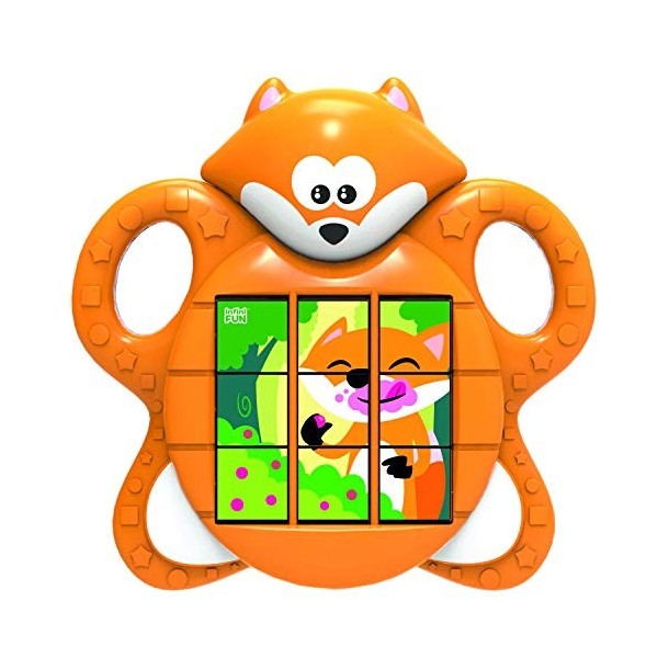 Infini Fun renard comme cadre, 3 images reconstruire par rotation, jeu de puzzle pour bébés et enfants - Orange