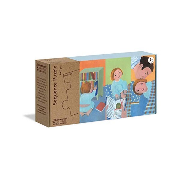 Clementoni Sequence Journée Enfant-boîte de 4 Puzzles 8 pièces -matériaux 100% recyclés-fabriqué en Italie, 3 Ans et Plus, 