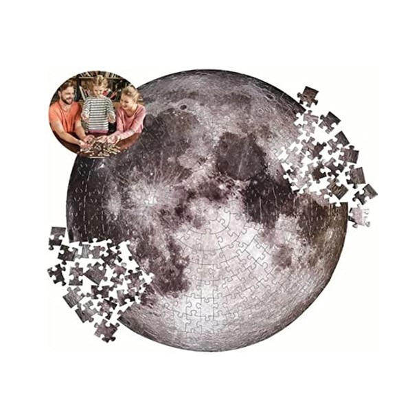 TOPINCN Puzzle de 1000 Pièces pour Adultes, Puzzles Ronds à Motif de Lune Spatiale pour Améliorer la Coordination