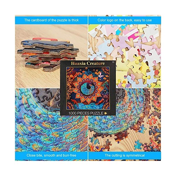 TINYOUTH 1 000 pièces puzzles paon pour adultes, puzzle carré de 61 cm, puzzle en carton de 2 mm dépaisseur – puzzle créatur